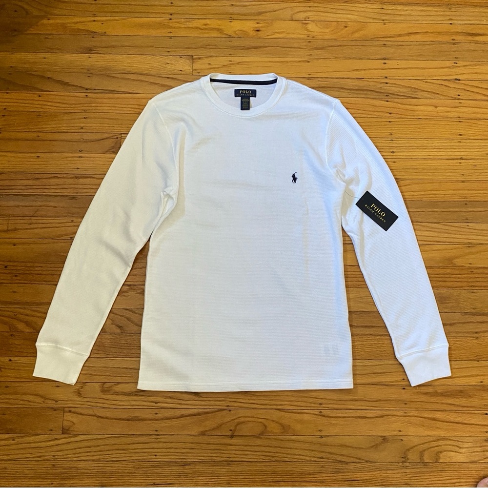 Mens Long Sleeve Thermal Polo Ralph Lauren (Size Medium)